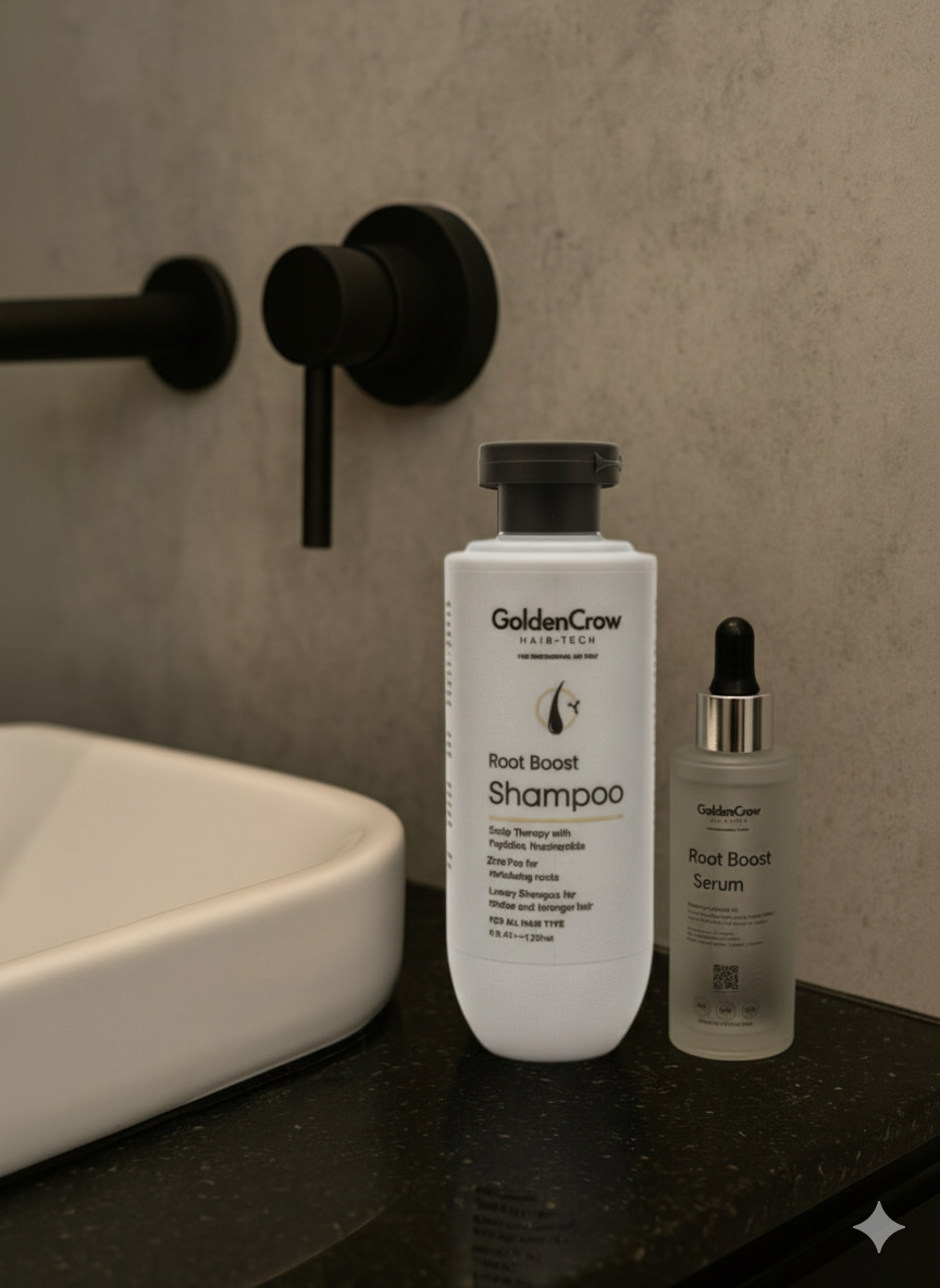 Root Boost Shampoo + Root Boost Serum