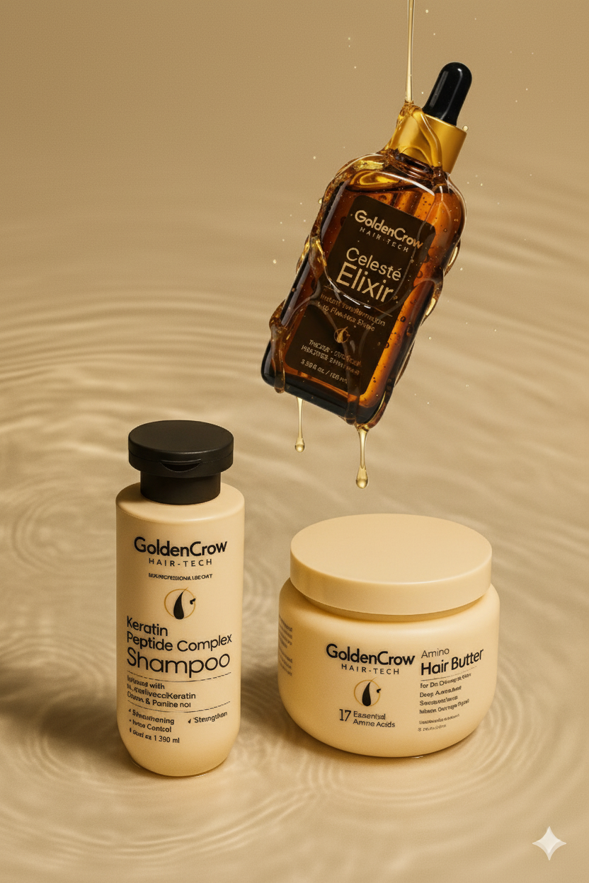 Keratin Peptide Complex Shampoo + Amino Hair Butter + Celeste Elixir