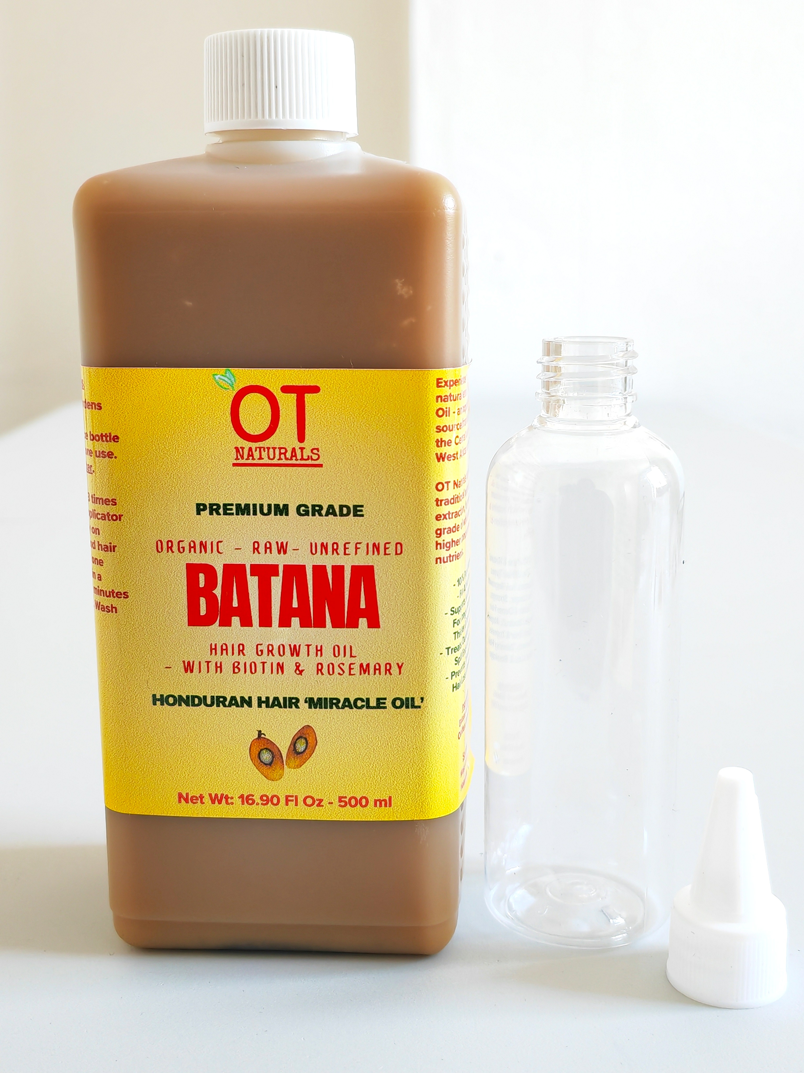 500ml - Raw Batana Oil for Hair Growth – with Biotin & Rosemary 