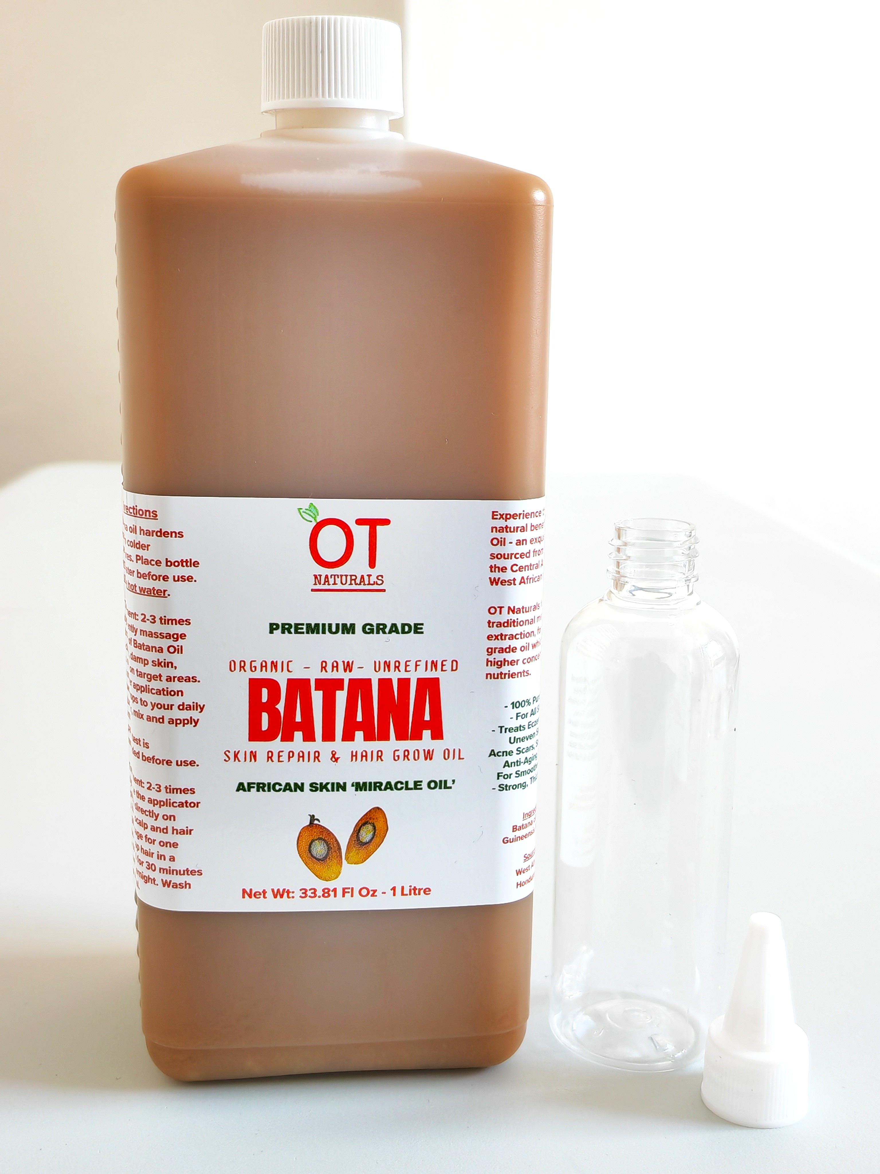 1 Litre (1000ml) - Pure Batana Oil for Skin Repair – Deep Moisture & Healing