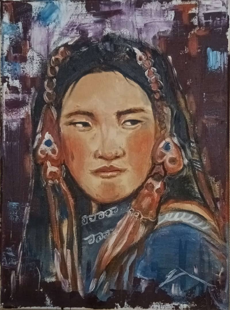 [The Ethnic Tibetan Woman] Oil Painting