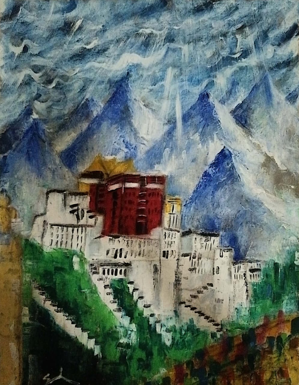 [The Tibet] Oil On Canvas Sheet