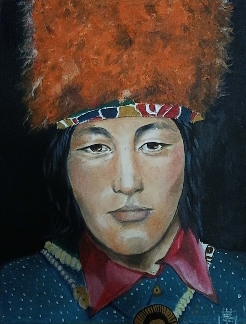 [The Tibetan] Oil On Canvas 11.7x16.5 inches (A3)