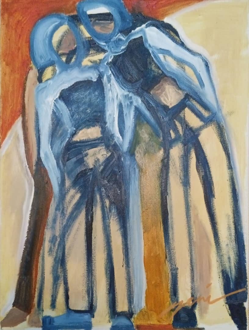 [The Trio] Oil On Canvas 11.7x16.5 inches (A3)