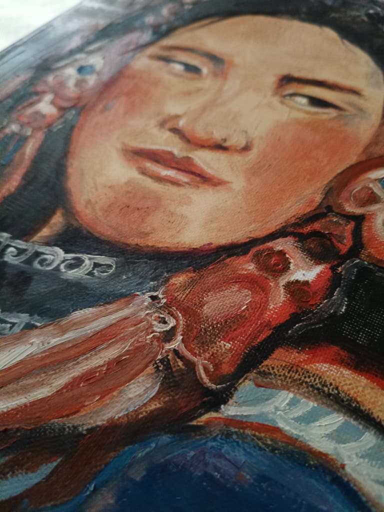[The Ethnic Tibetan Woman] Oil Painting