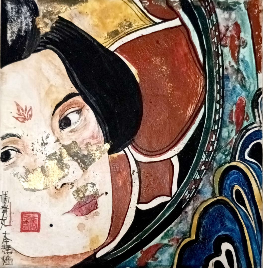 [Yang Gui Fei] Chinese Mineral Art on Canvas