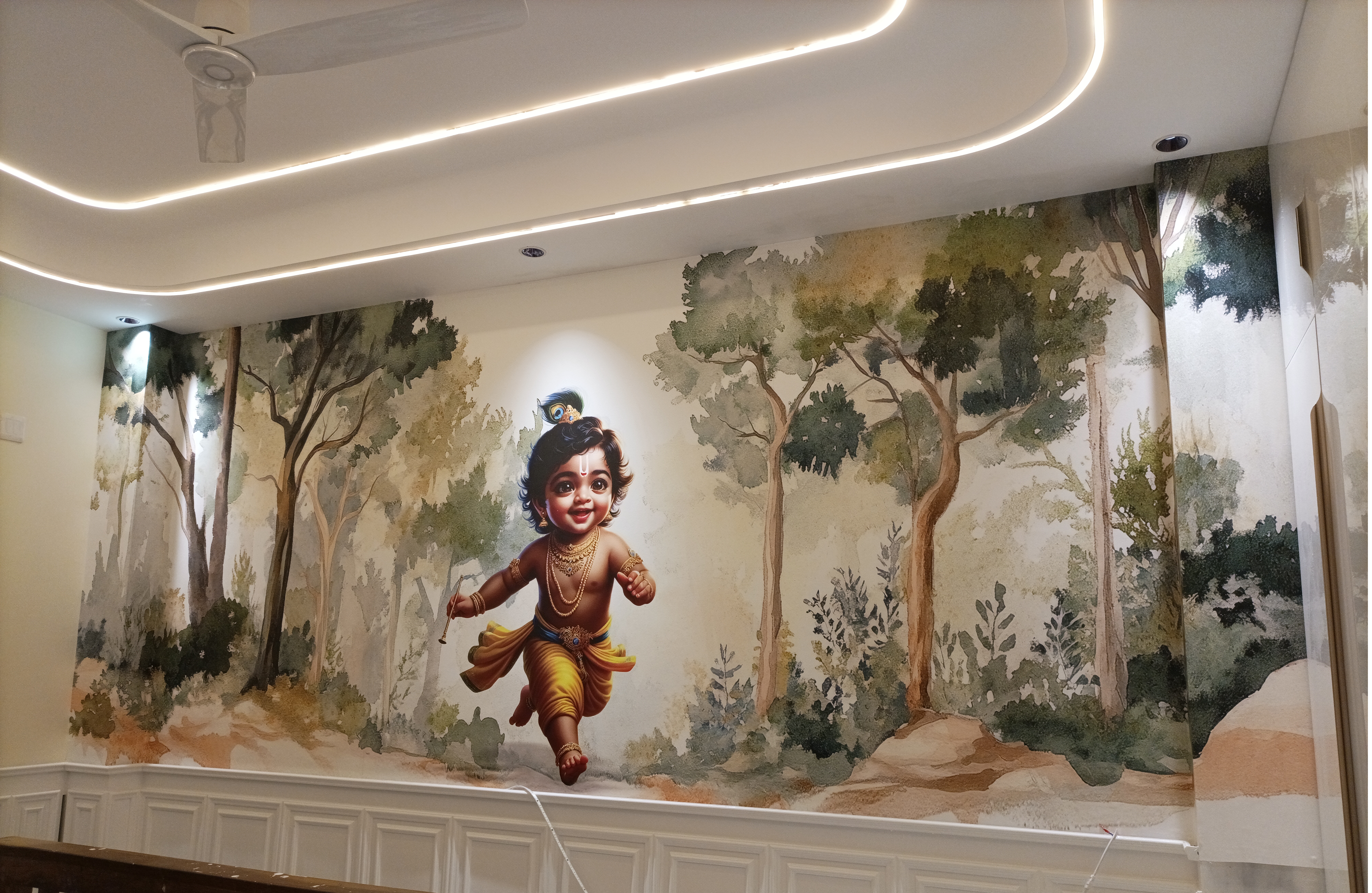 Krishna Forest Wall wallpaper