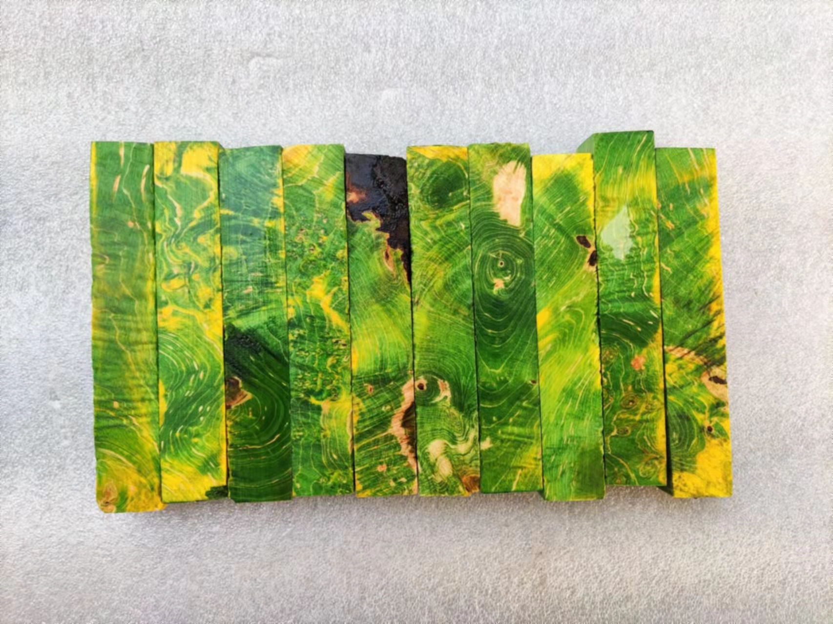 Green Stabilized Wood Pen Blanks