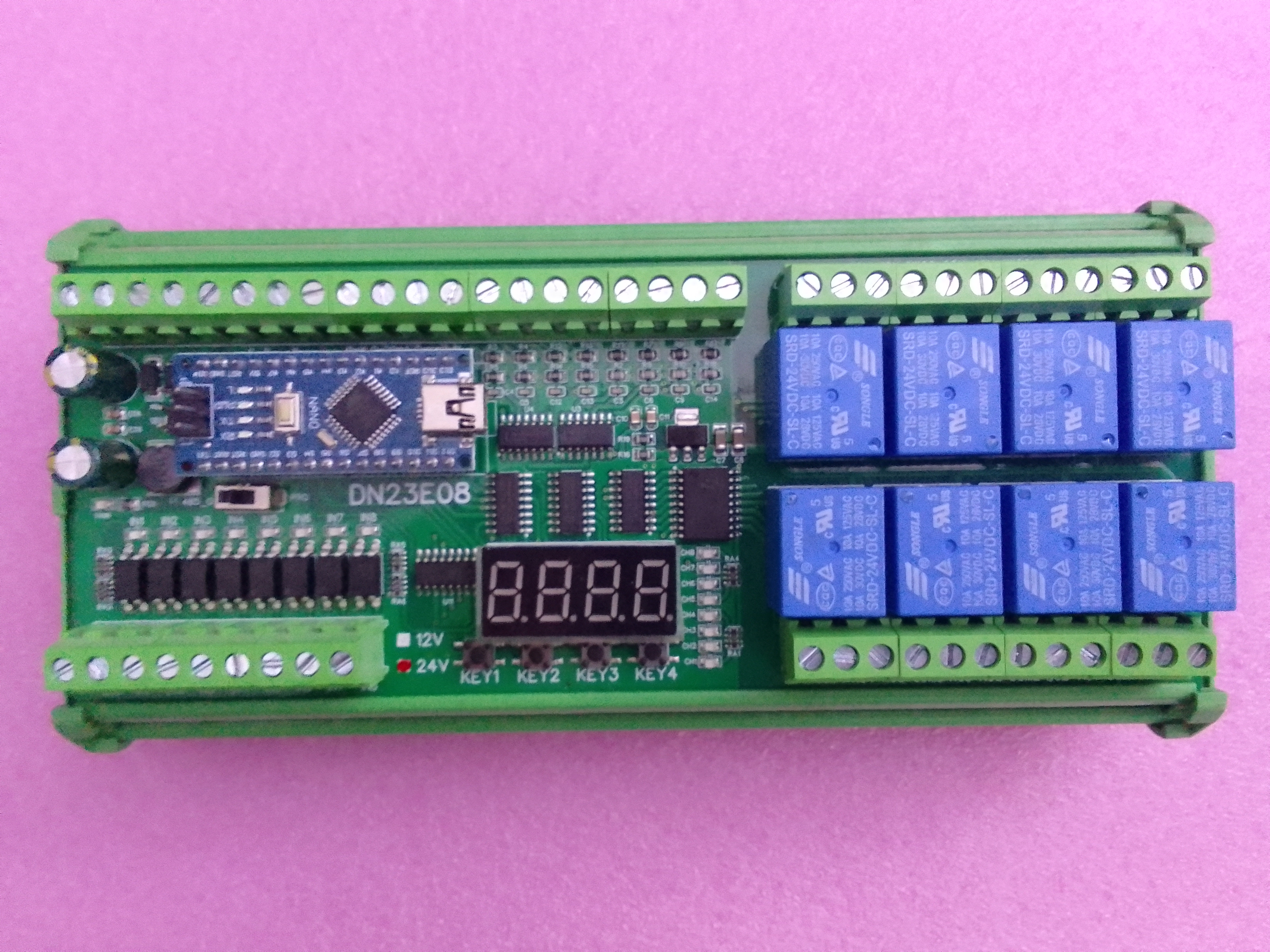 DN23E08 8AI-8DI-8DO İşlevli IO Modülü RS485 Modbus PLC