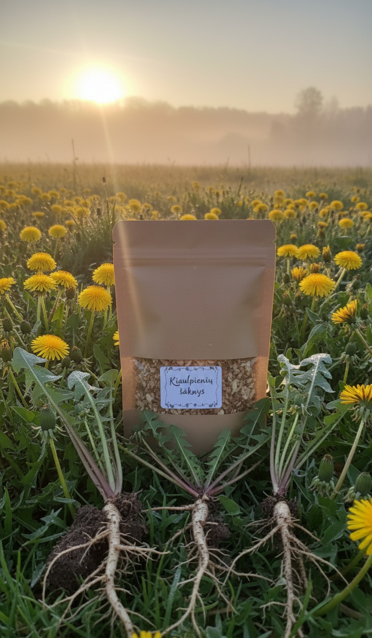 Kiaulpienių džiovintos šaknys