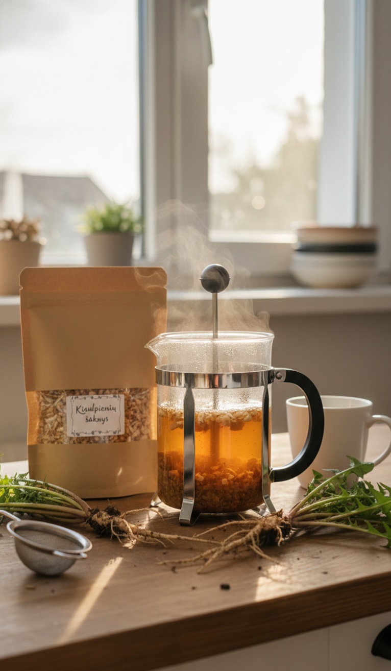 Kiaulpienių džiovintos šaknys