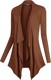 Women's Brown Open Front Cardigan
