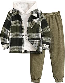 Kids Plaid Hoodie and Pants Set