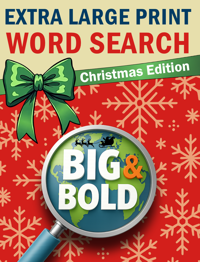 Print at Home Big & Bold Extra Large Print Word Search: Christmas Edition