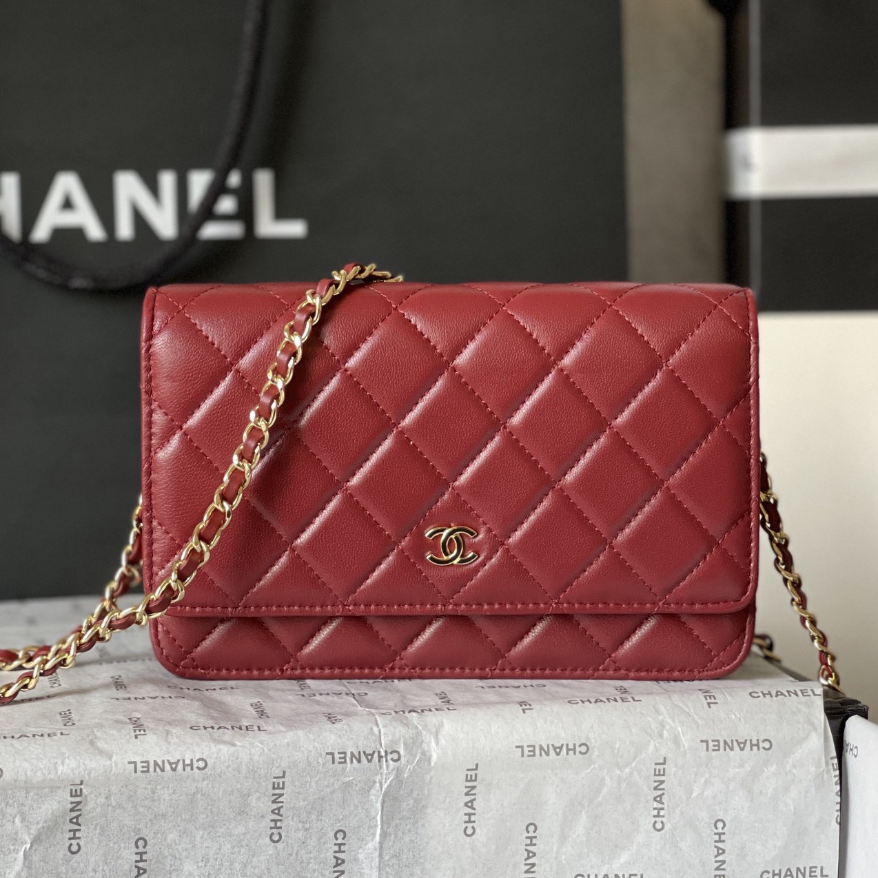 CC Bags Best Lambskin Wallet on Chain 19cm