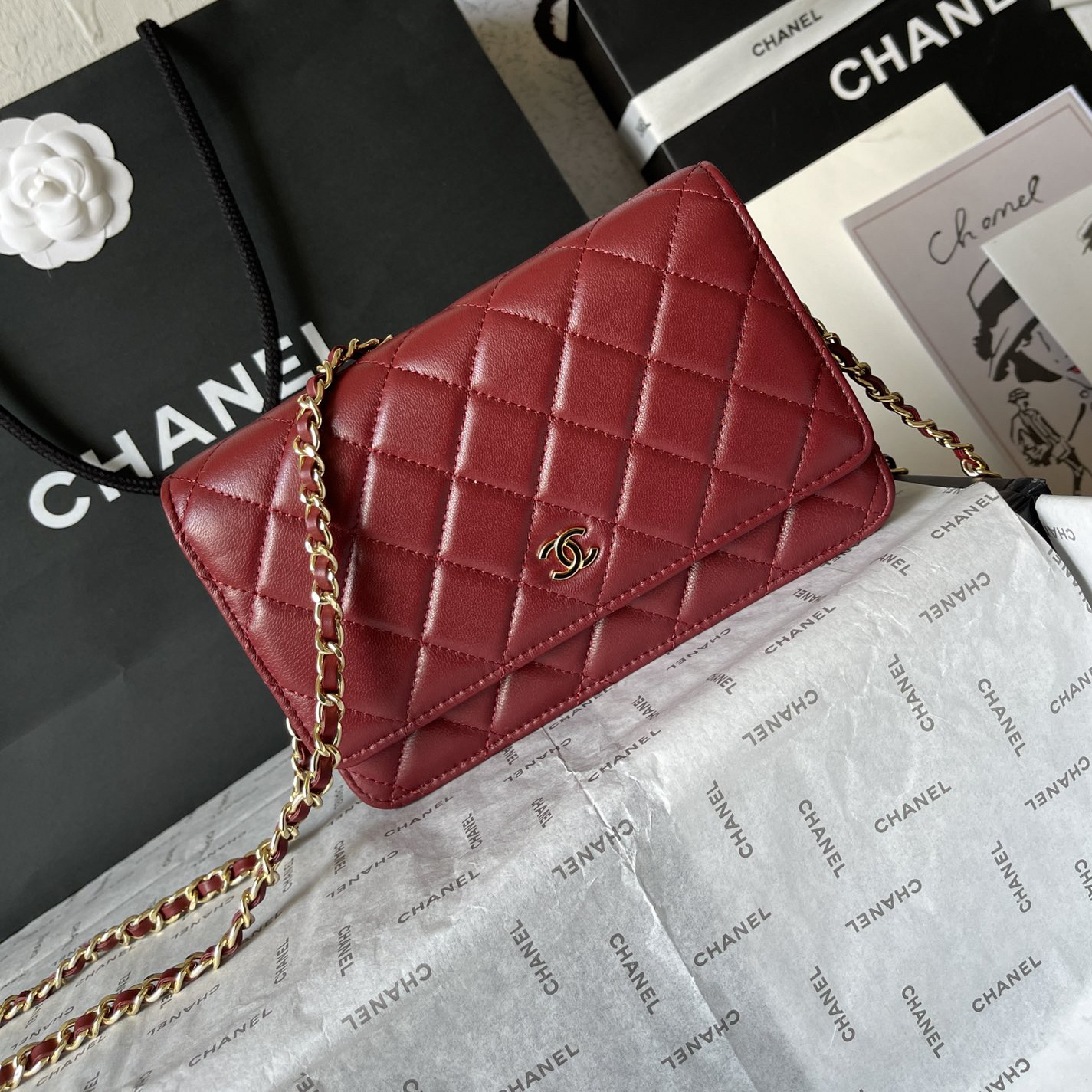 CC Bags Best Lambskin Wallet on Chain 19cm
