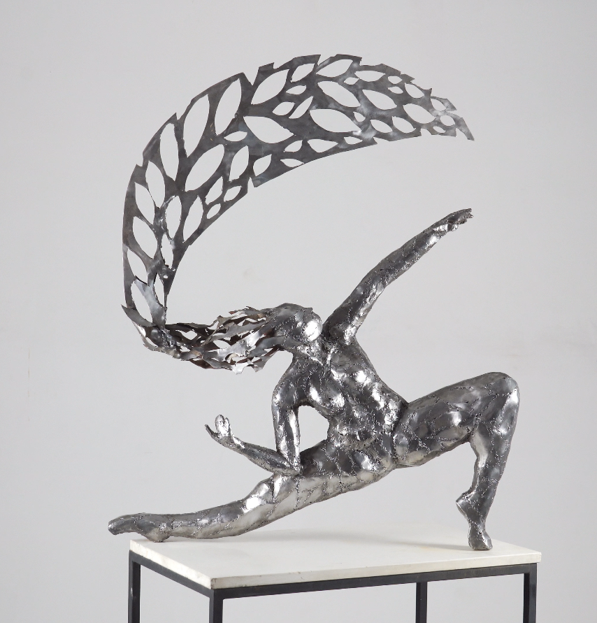 Modern Metal Dancer Sculpture