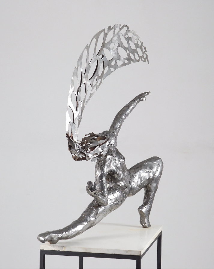 Modern Metal Dancer Sculpture