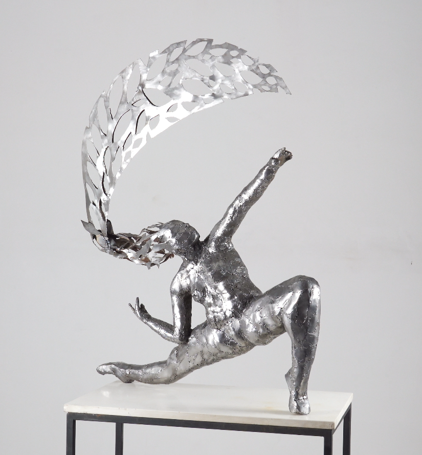 Modern Metal Dancer Sculpture