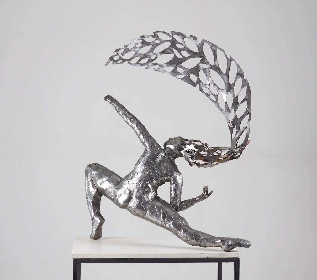Modern Metal Dancer Sculpture