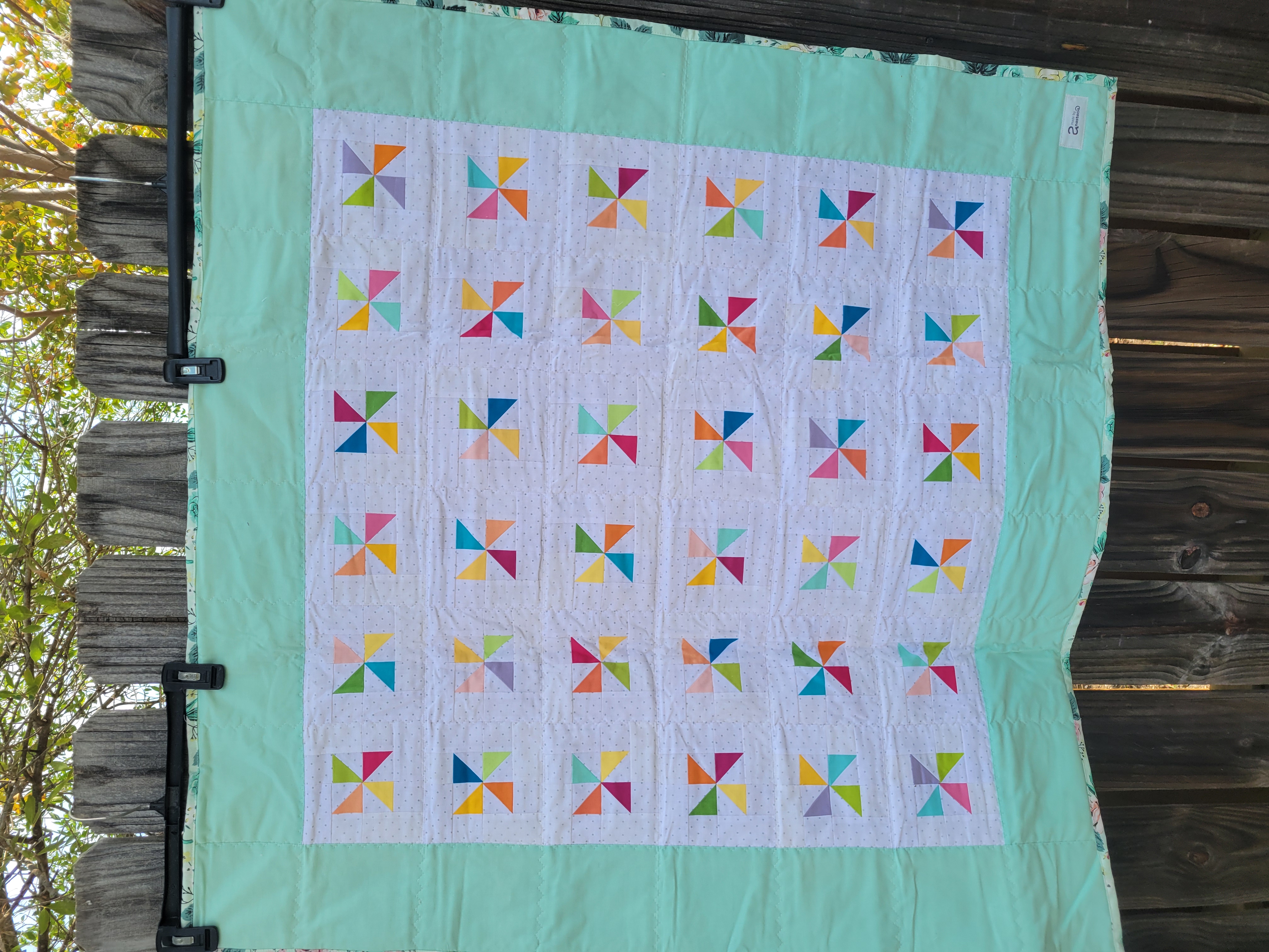 Colorful Pinwheel Quilt