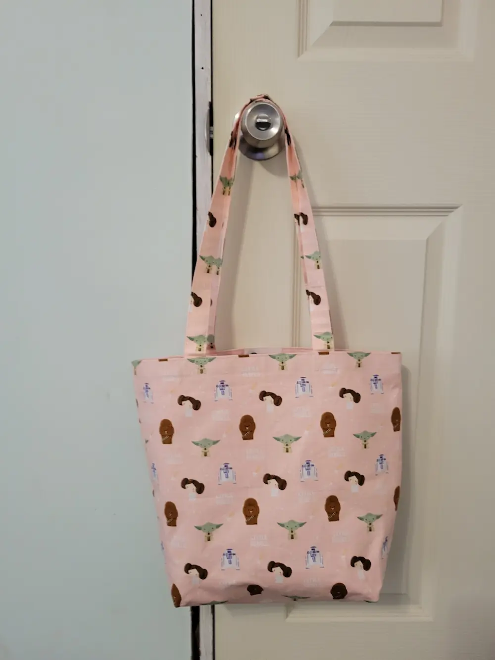 Pink Star Wars Patterned Tote Bag