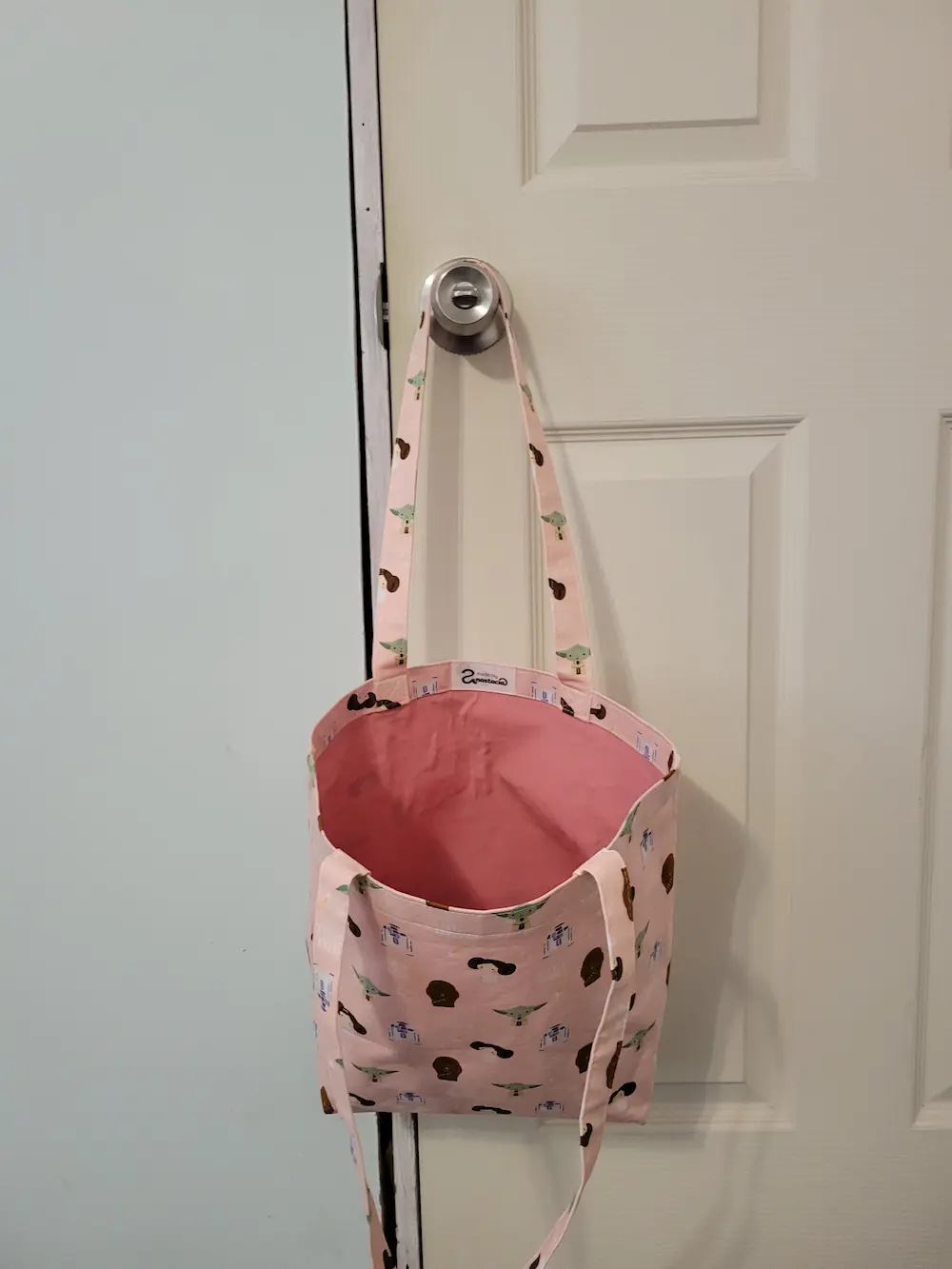 Pink Star Wars Patterned Tote Bag
