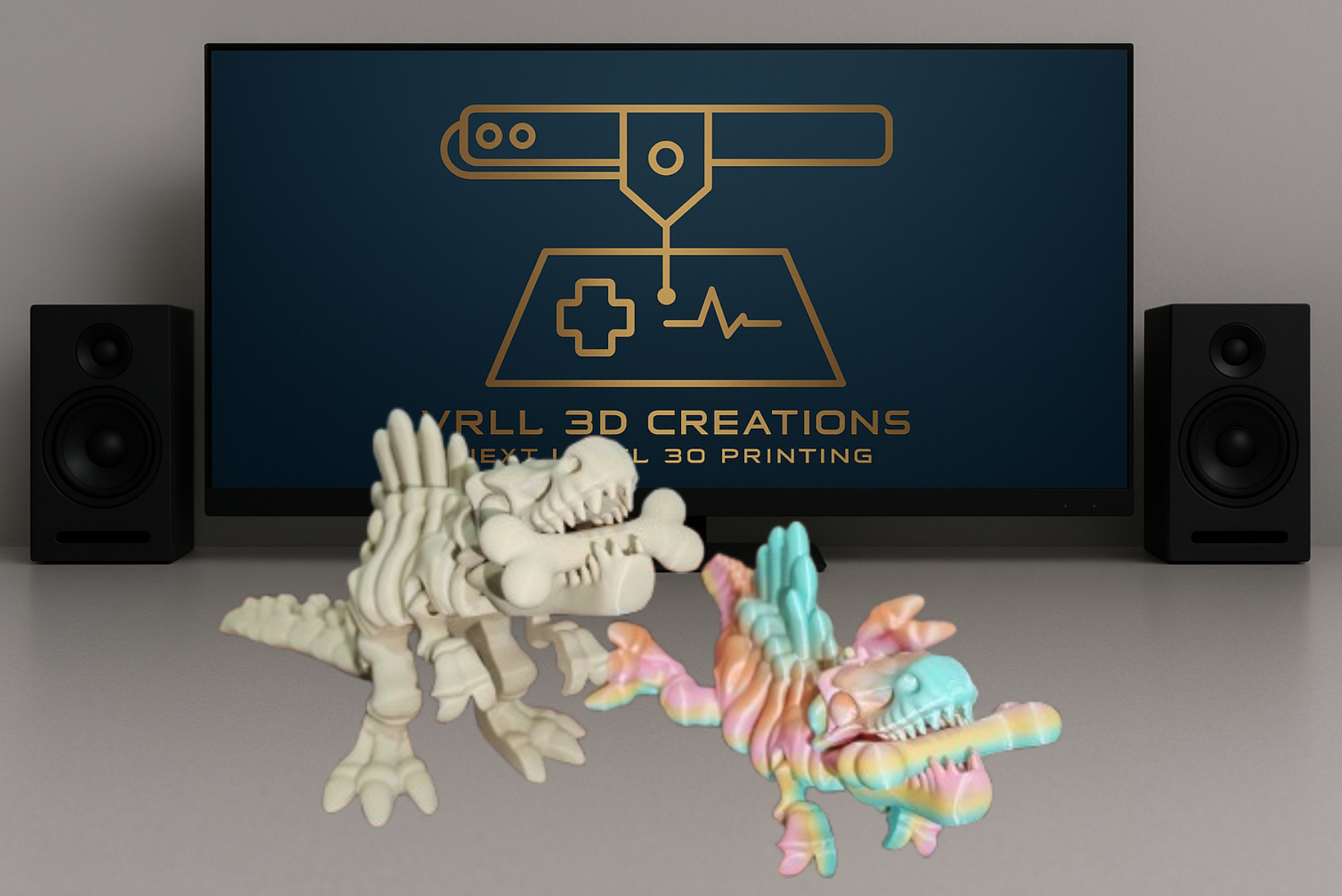 3D Printed Spinosaurus Skeleton Figurine