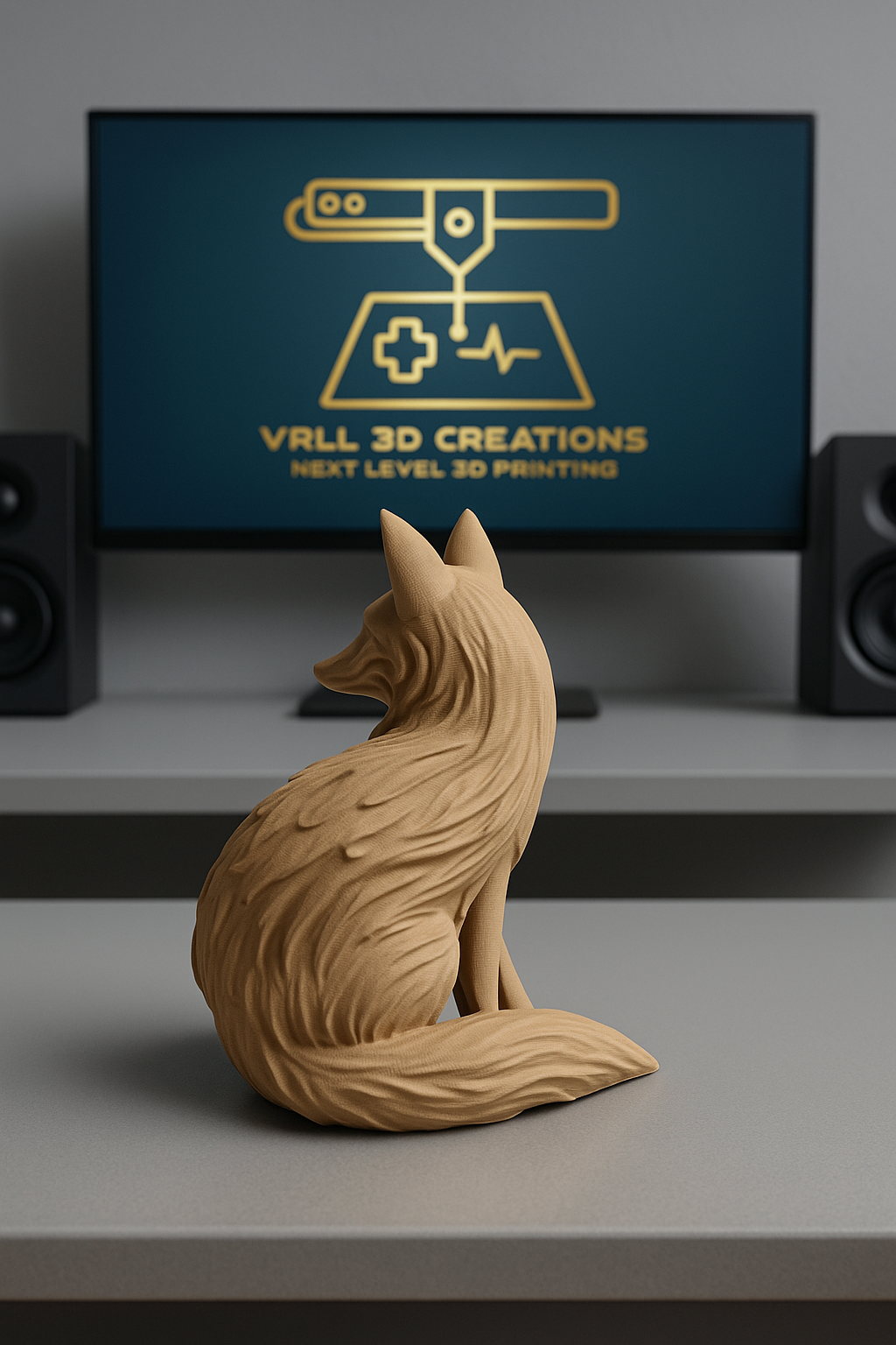 Elegant 3D Printed Fox Figurine