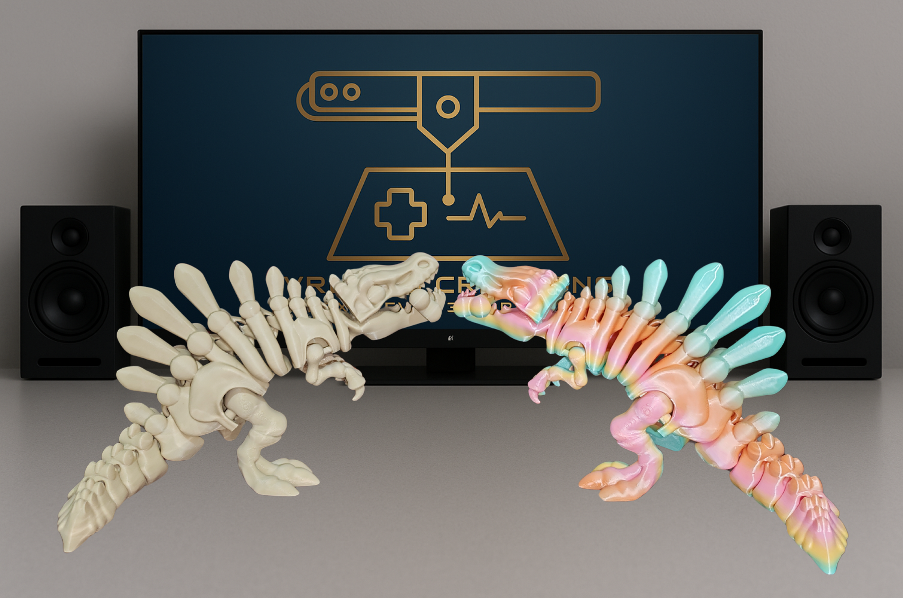 3D Printed Spinosaurus Skeleton Figurine