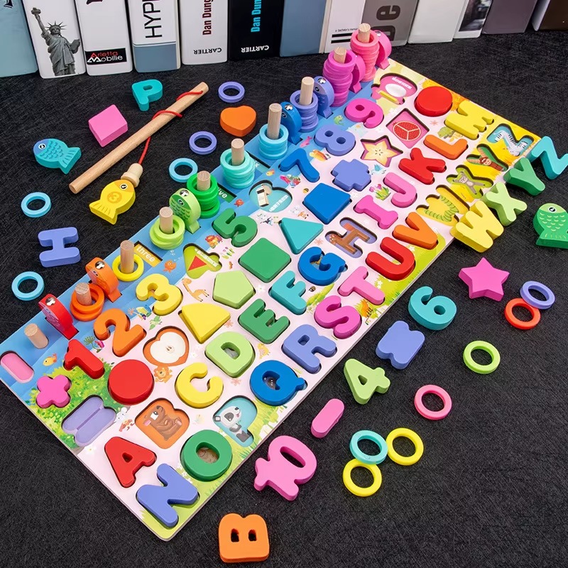 Juego educativo de madera 4 en 1