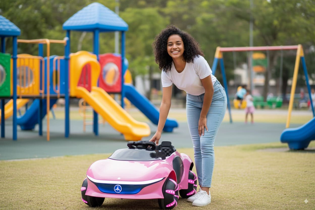 Coche eléctrico infantil Mercedes-Benz rosa
