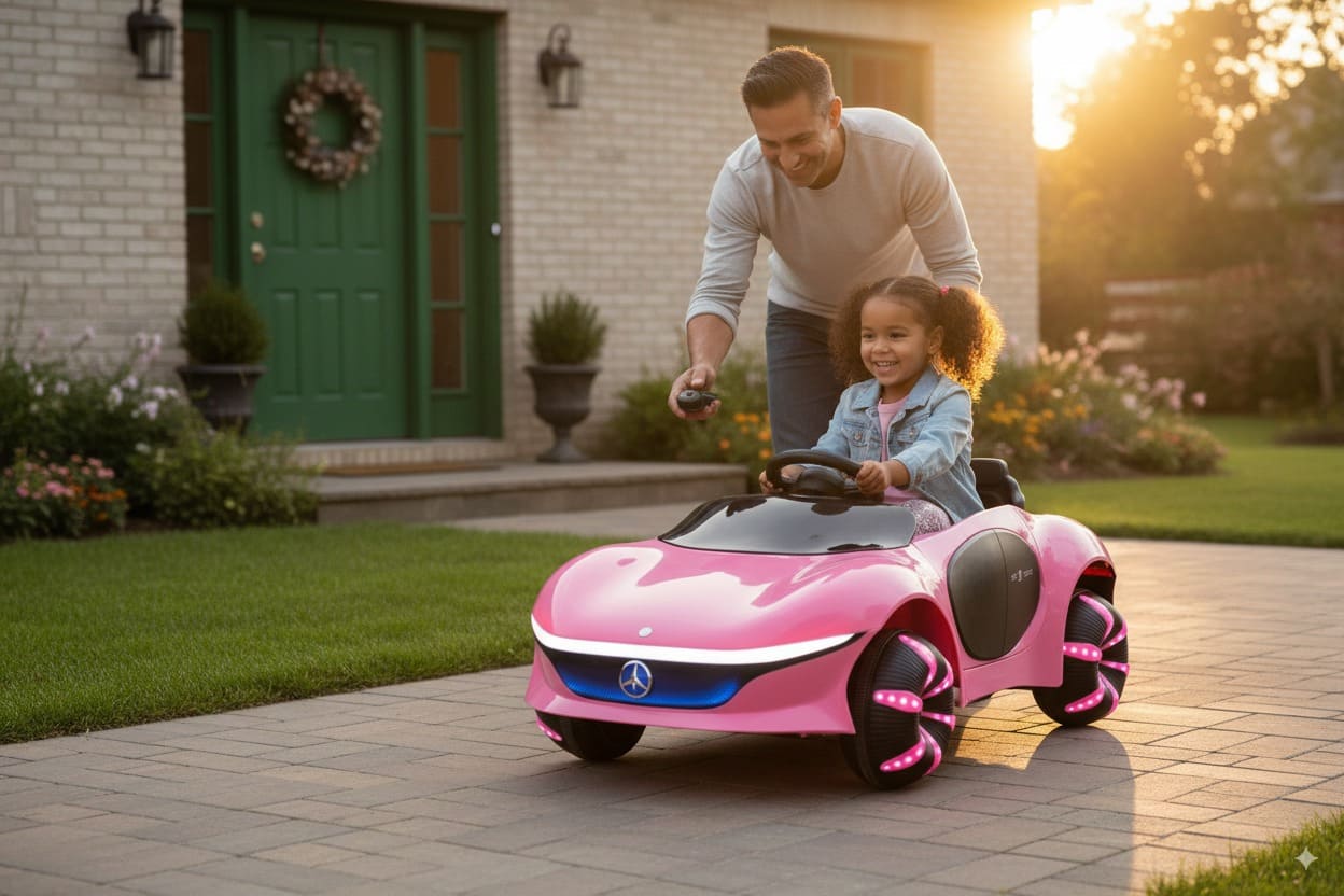 Coche eléctrico infantil Mercedes-Benz rosa