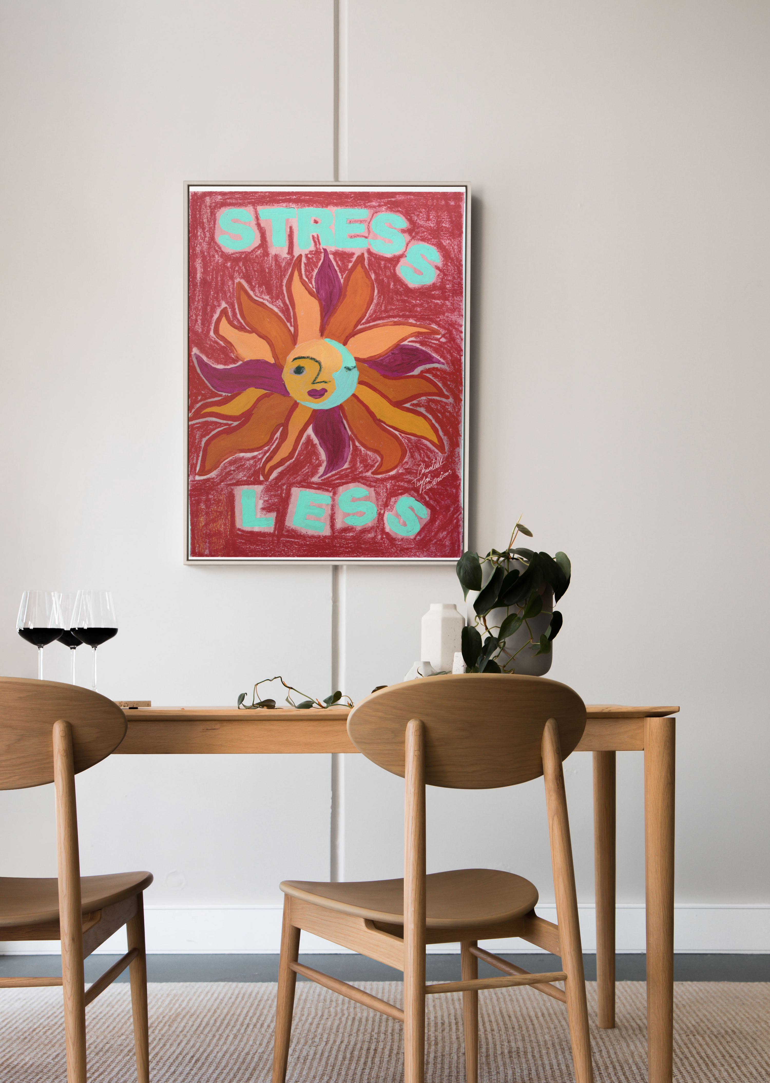 Stress Less Motivational Art Print