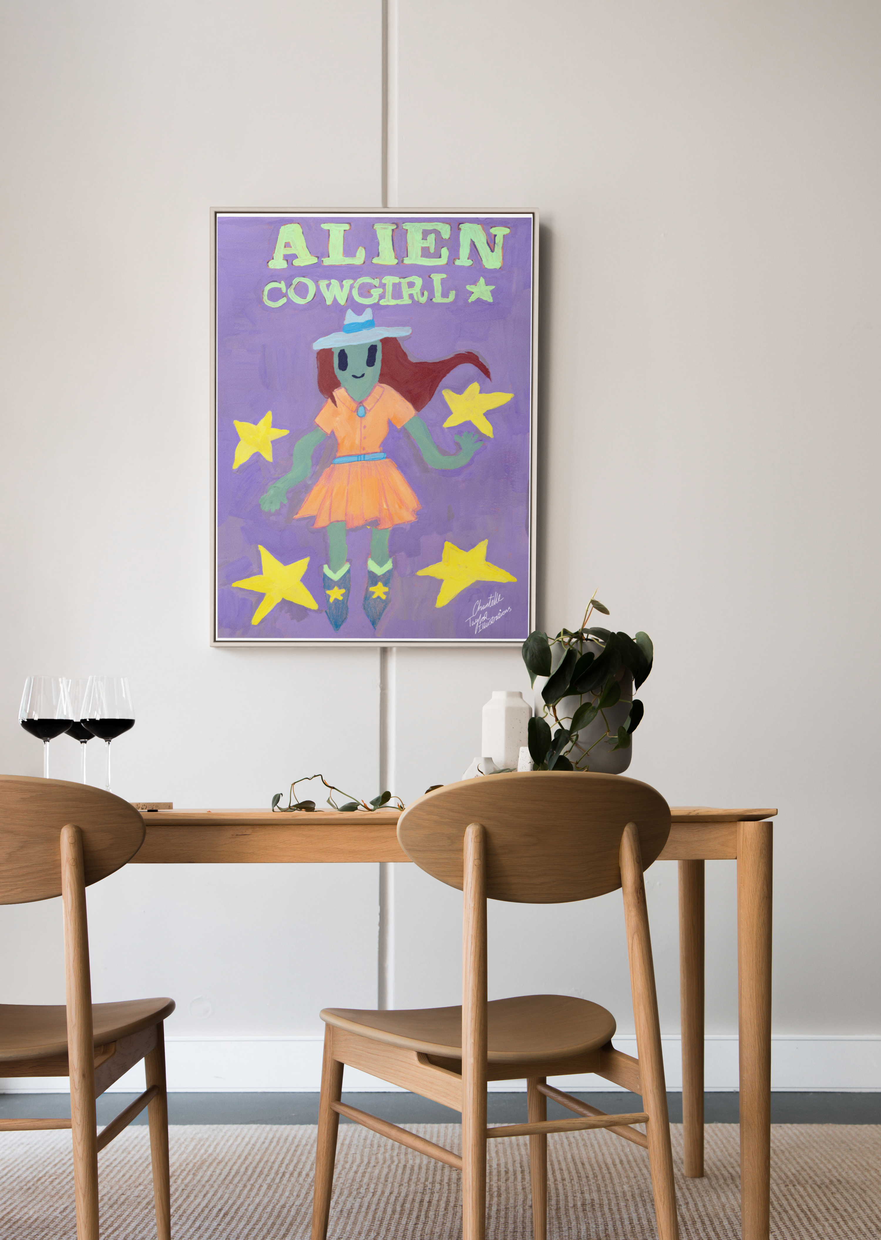 Alien Cowgirl Art Print