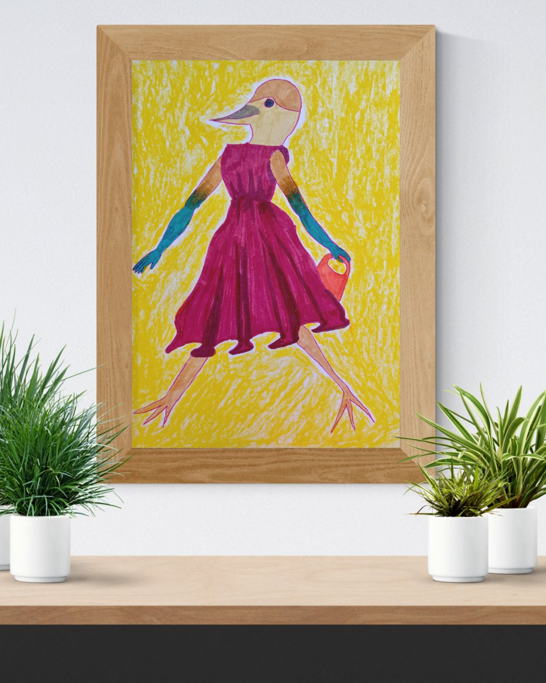 Hand-drawn Bird Woman Art Print