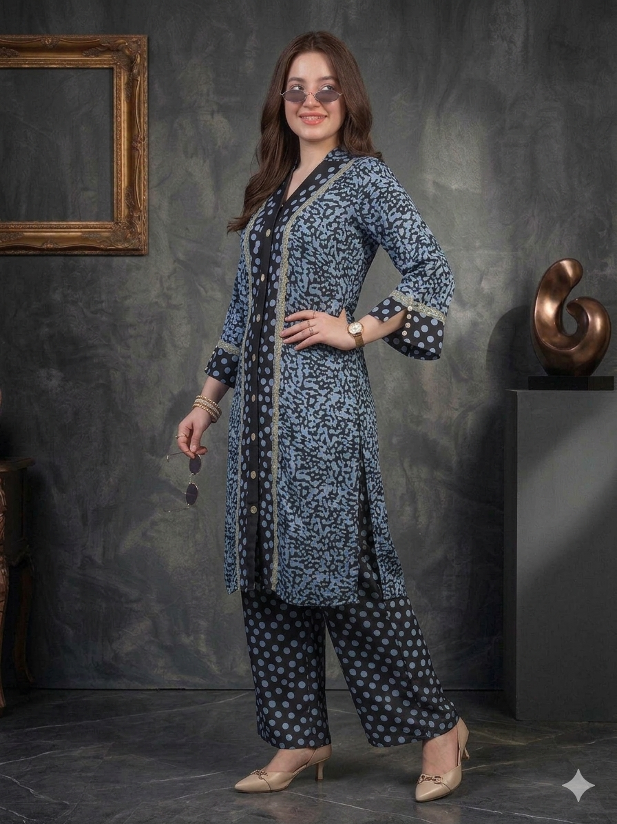 Blue Printed Co-ord Set