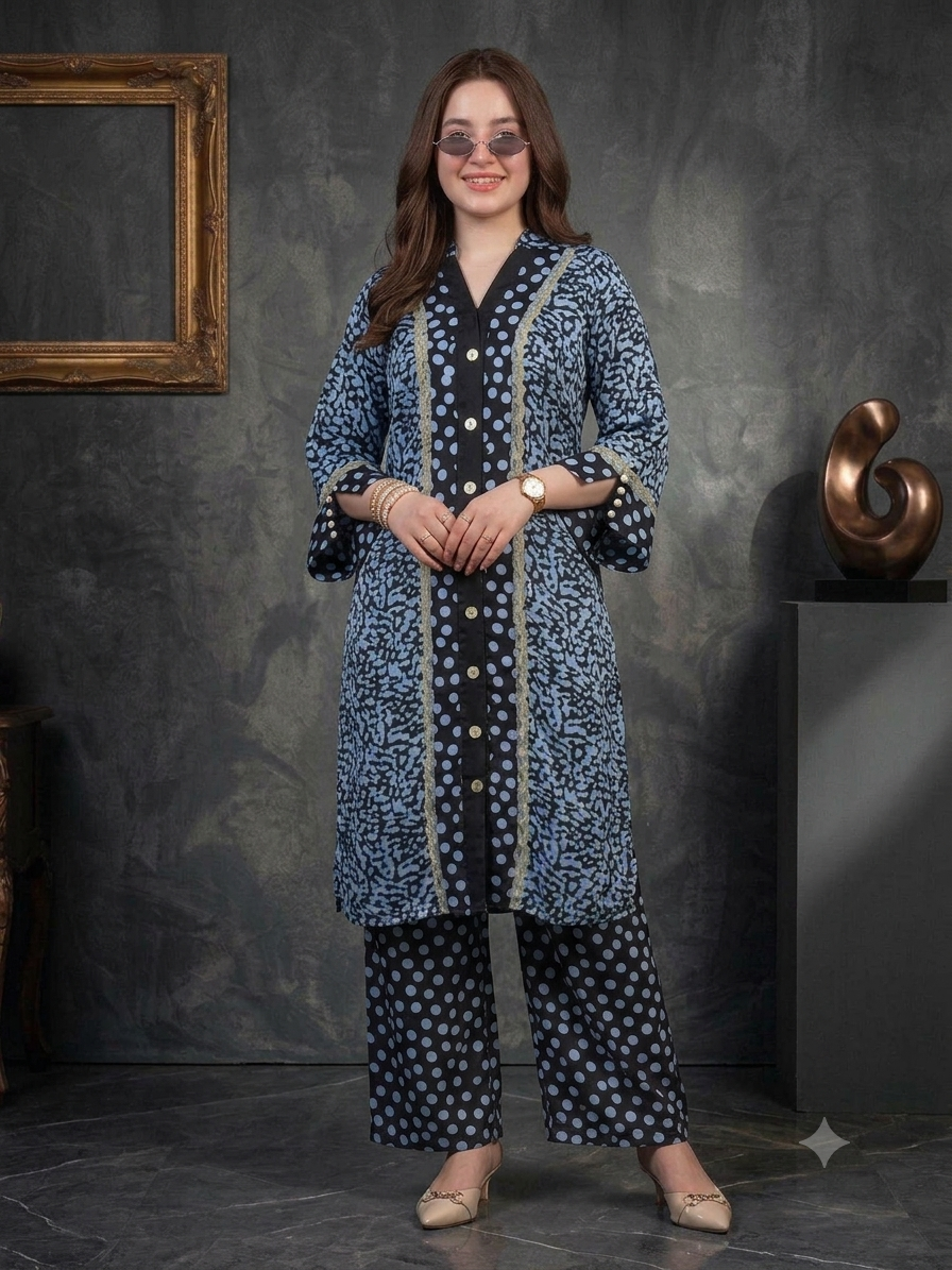 Blue Printed Co-ord Set