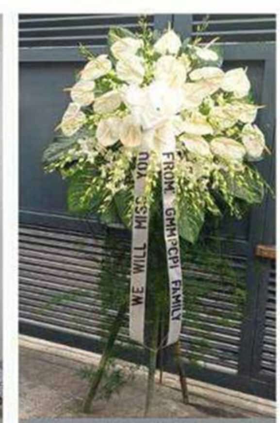 orchids & anthurium Funeral Flower Stand