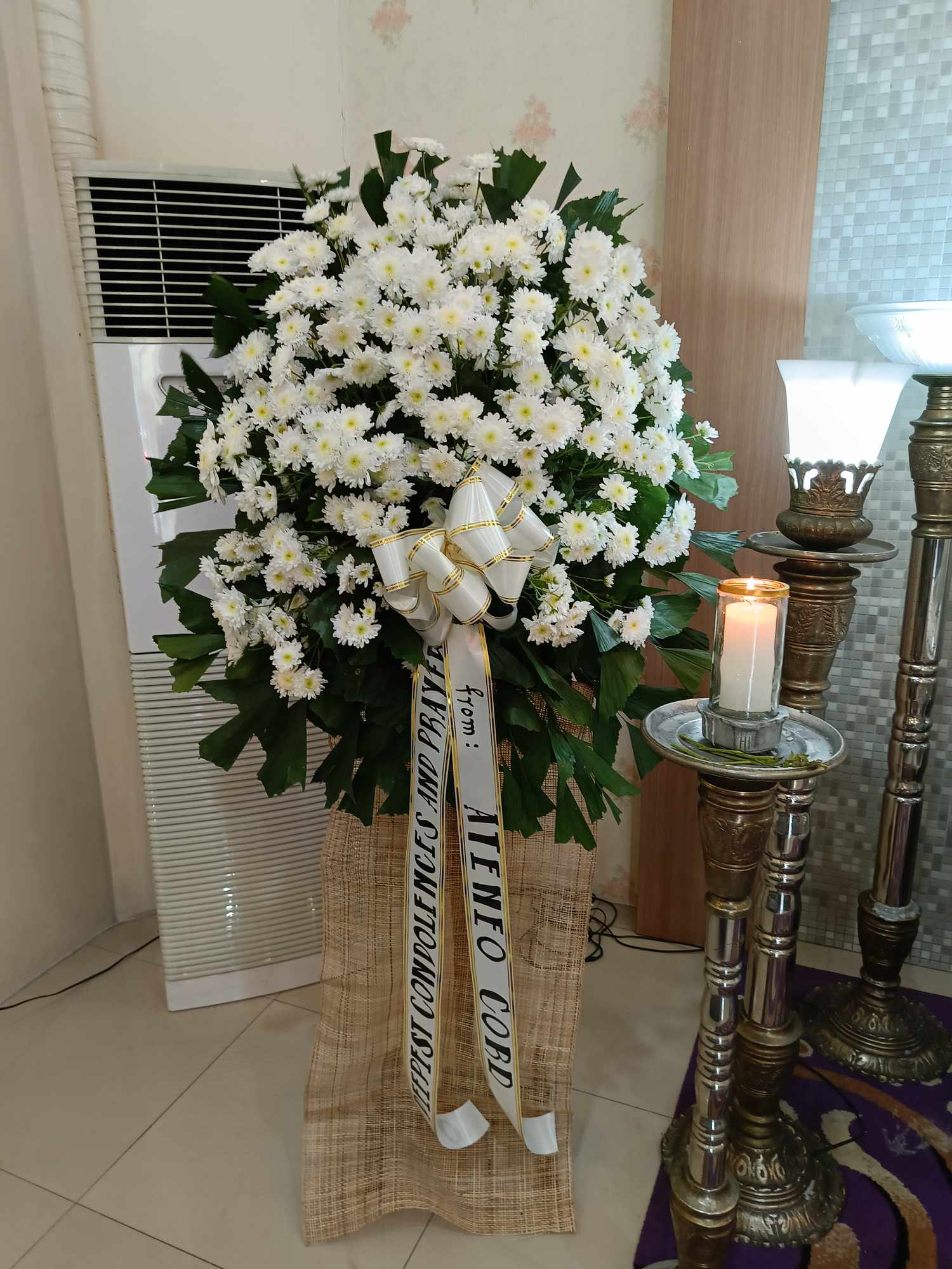 !I'm Beside You Condolence Flower Stand