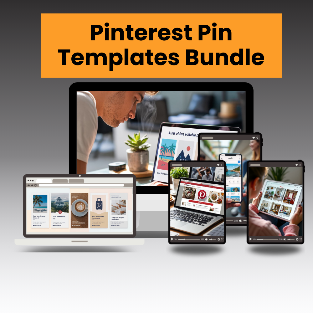Pinterest Pin Templates Bundle – Editable Canva Designs