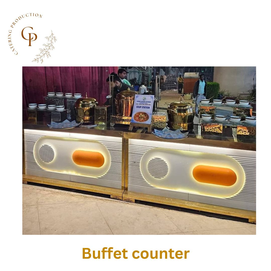 LED Buffet Counter Steelness Steel Foldable Use for catering 