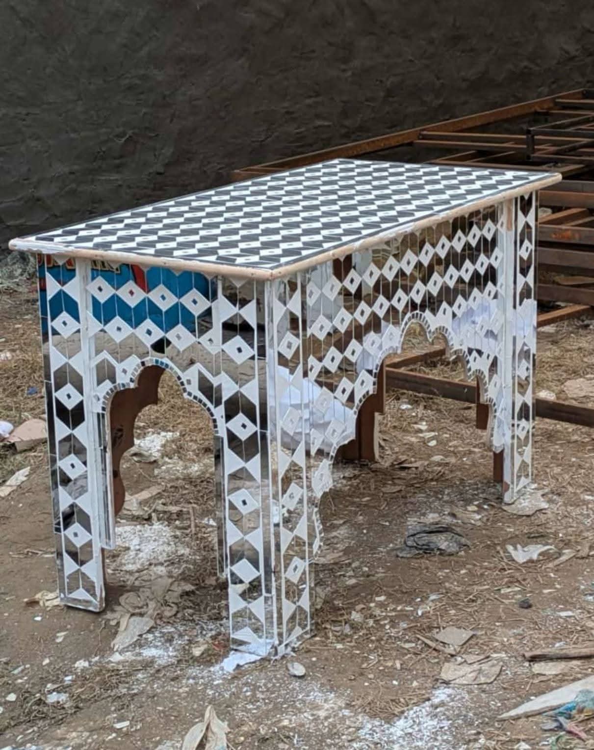 mosaicart miror consol for event decoration