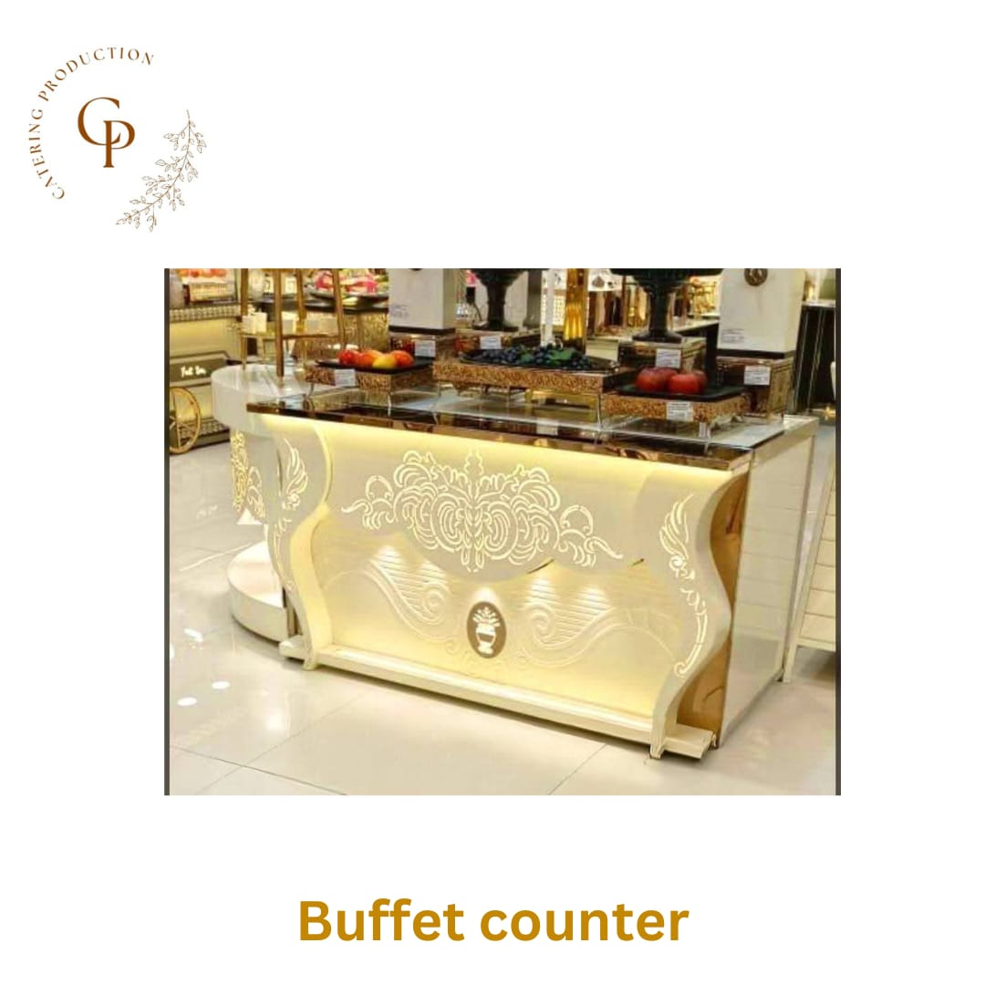 LED Buffet Counter made of steelness steel PVD
