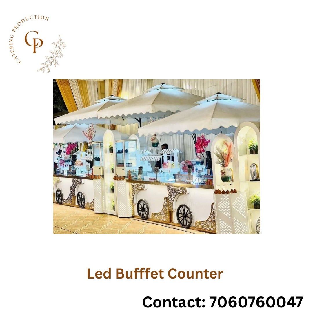 LED Buffet Counter made of steelness steel PVD