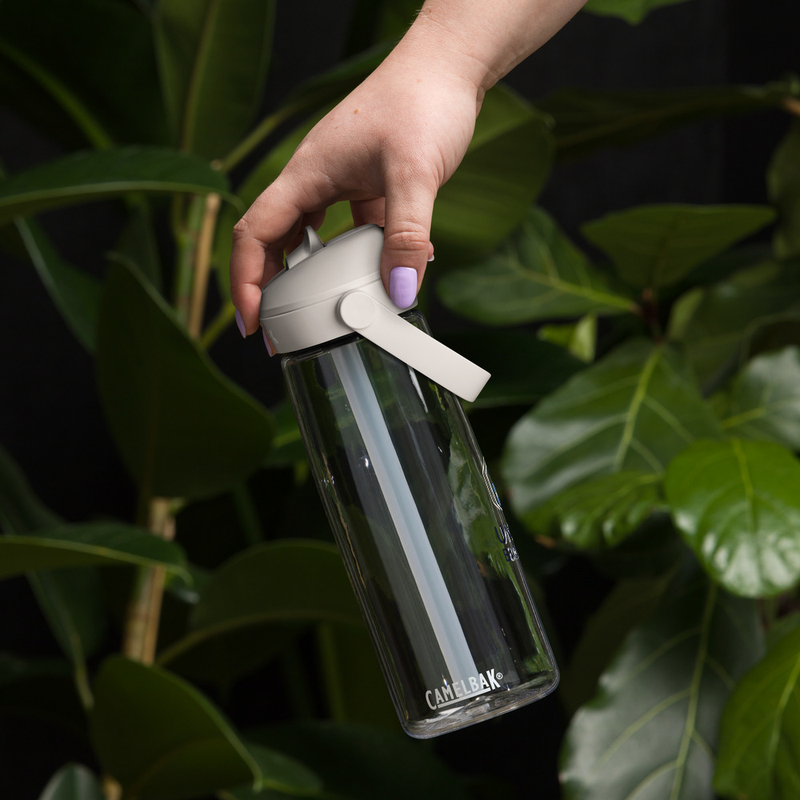 Flip straw water bottle