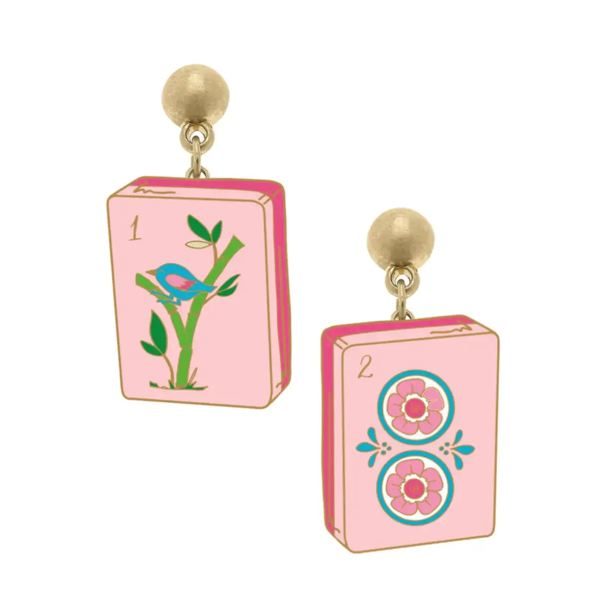 Mahjong Tile Earrings