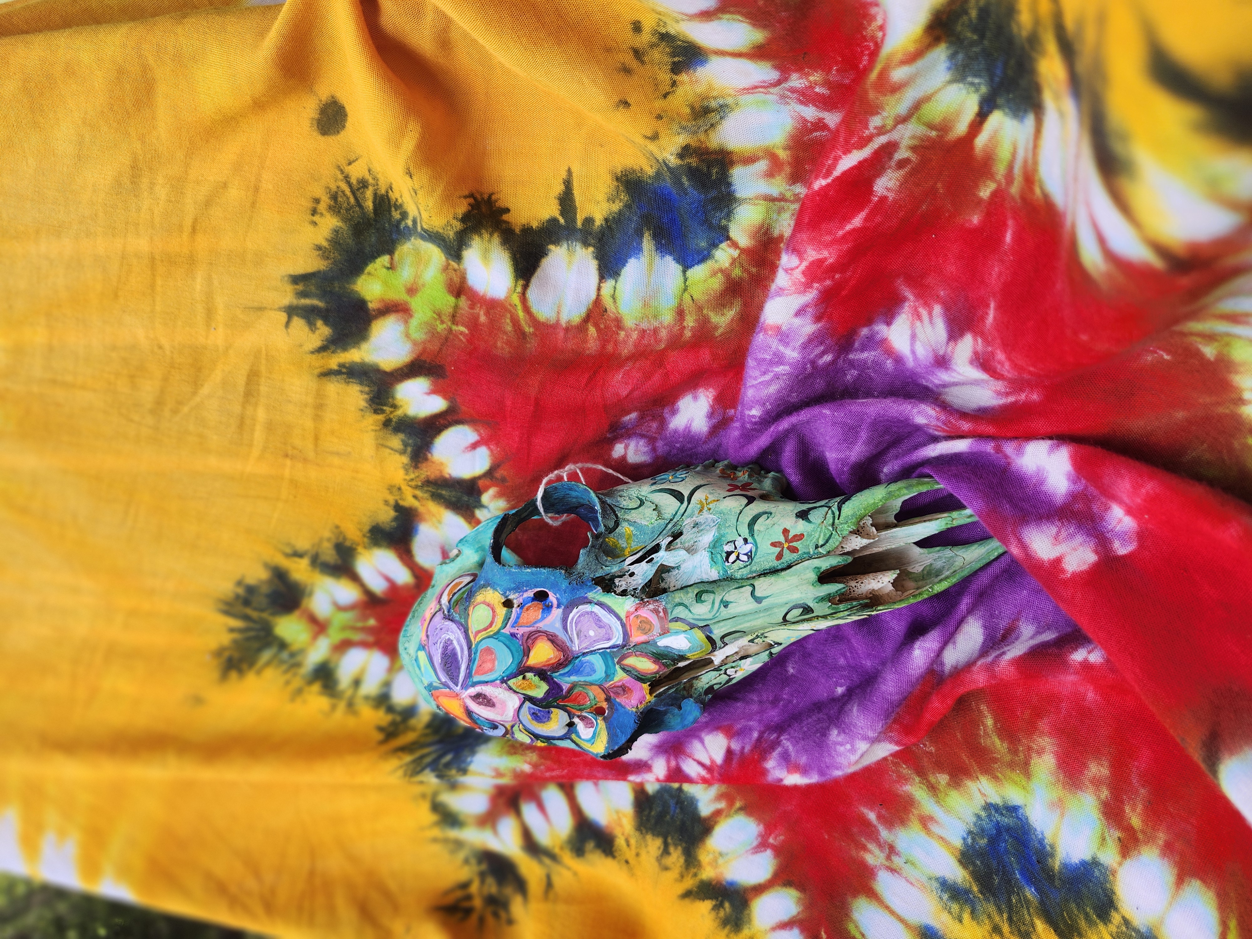 Hand-Painted Deer Skull