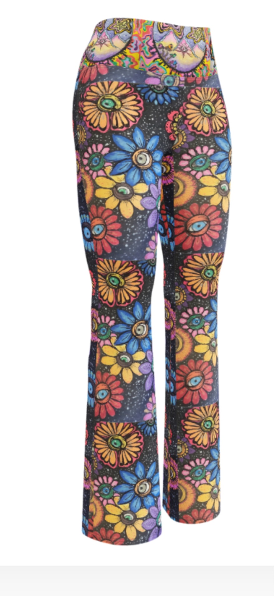 Floral eye Patterned flared leggings