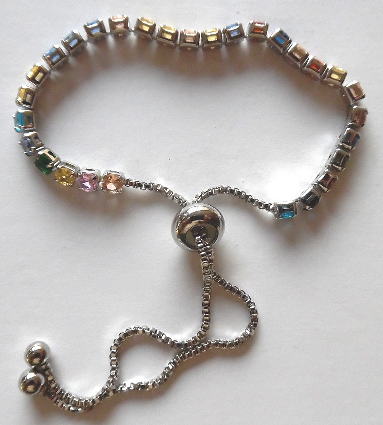 1pc Luxury Boutique Design High-End Versatile Lucky Rainbow Candy Dopamine Bracelet
